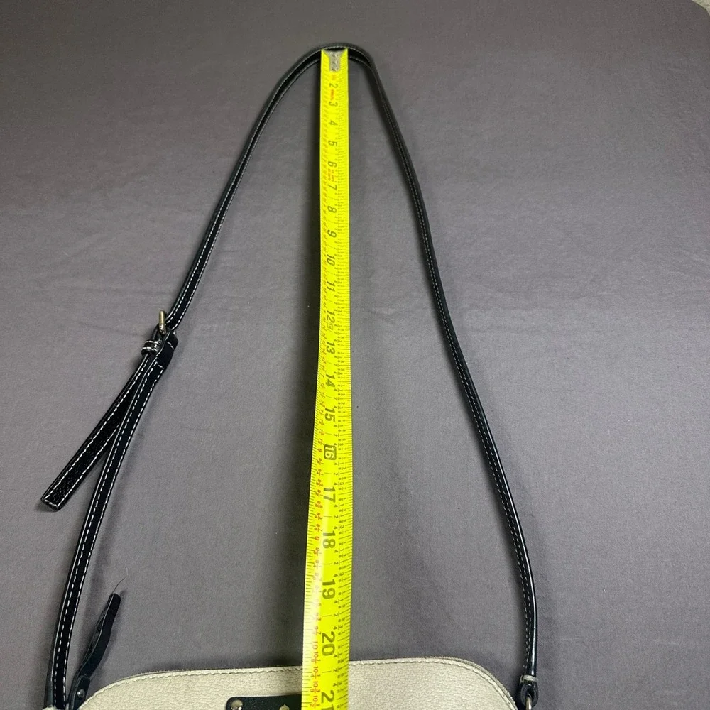 Kate Spade New York Berkeley Lane Hanna Cream Black Leather Crossbody Purse Bag‎